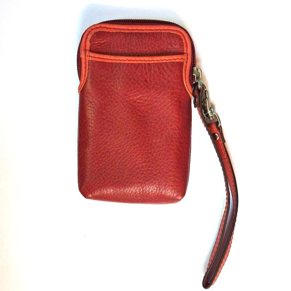 Fossil Red Cowhide Leather Swan Wristlet Coin Purse Wallet Coquette Cottagecore - Picture 2 of 13